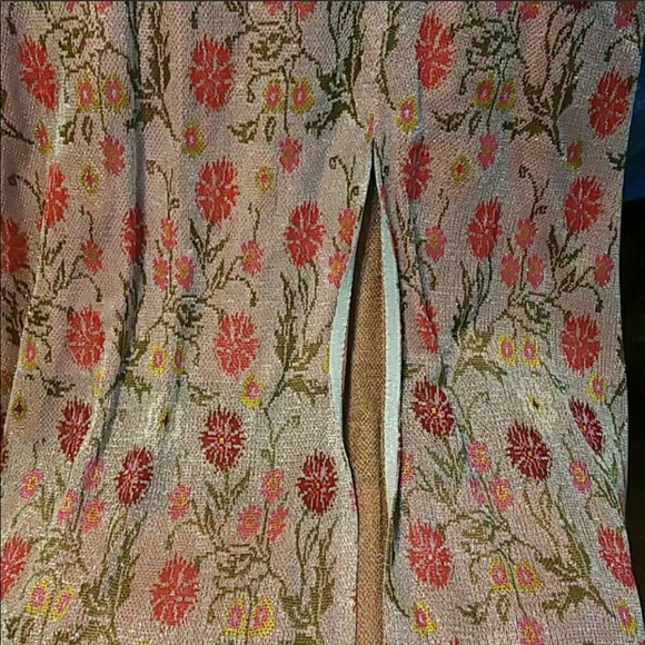 ✨Anthro Posy Floral Metallic Knit Maxi Dress - Picture 5 of 8